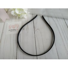 Ободок для волос, металл в атласе, 0,5 см, цвет черный